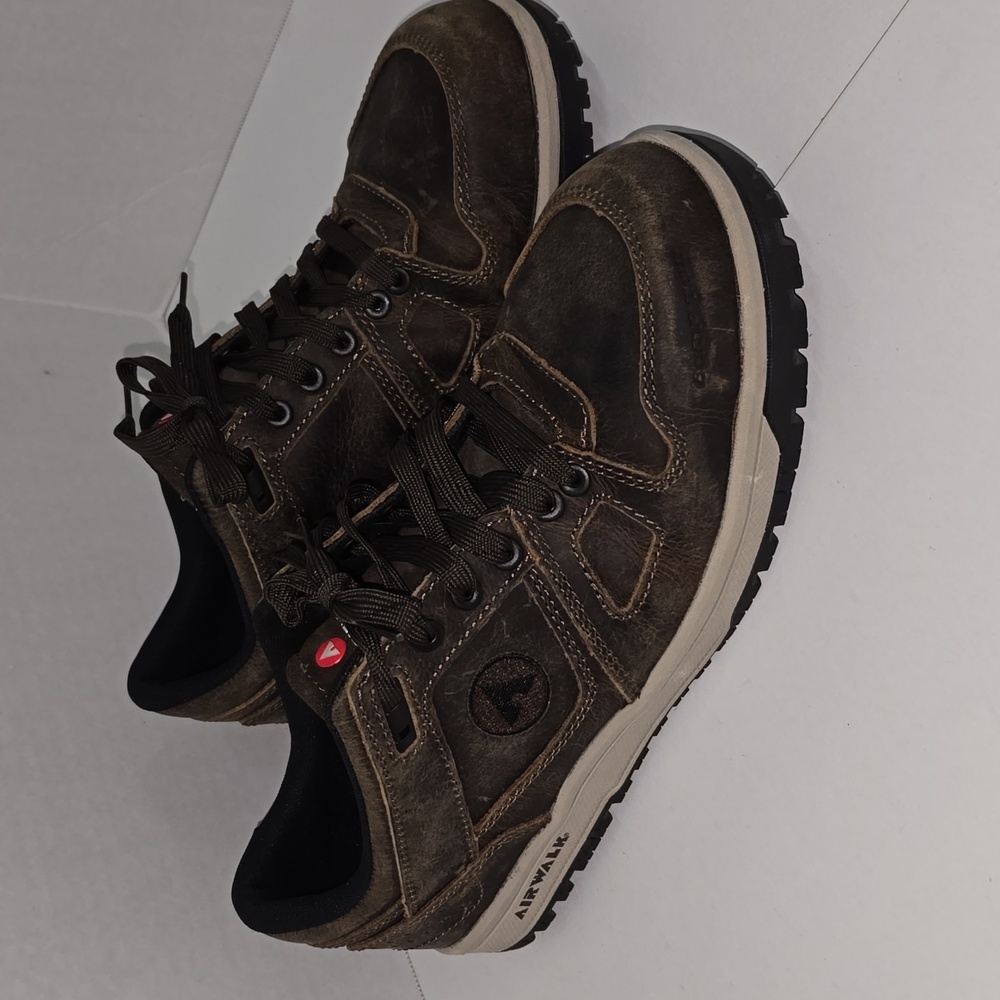 Airwalk Brown Leather Safety Sneakers Composite Toe Mens Size 11.5 - Picture 4 of 15